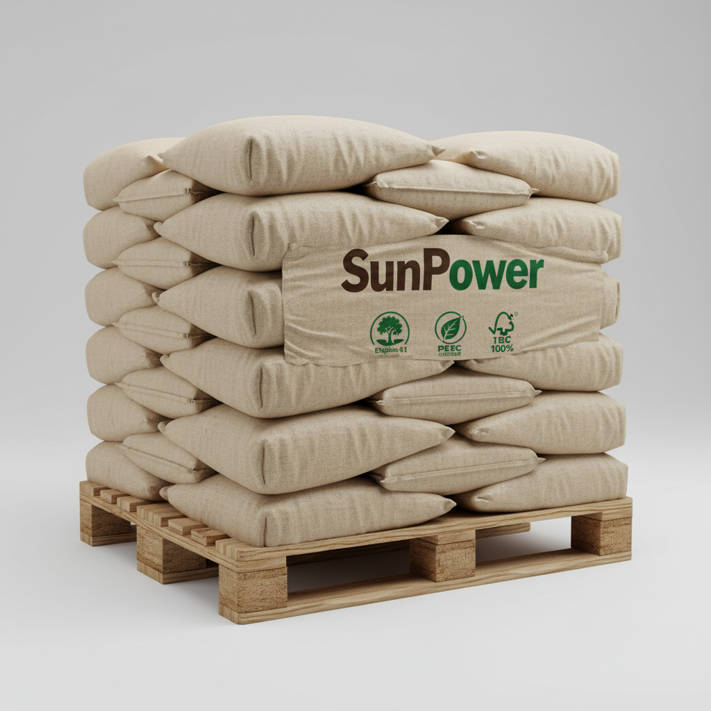 Französische Holzpellets SunPower (Dreifach-Zertifizierung) – Palette 1050kg
