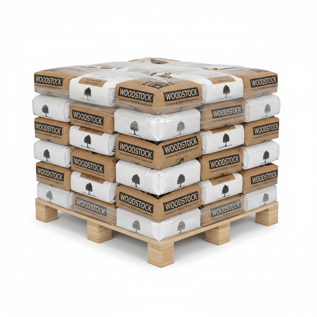 Französische Holzpellets Woodstock® Premium – Palette 990kg (66 Säcke)